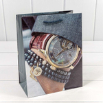 Пакет подарочный 18х23х10см "Мужской" глянцевый (Микс)