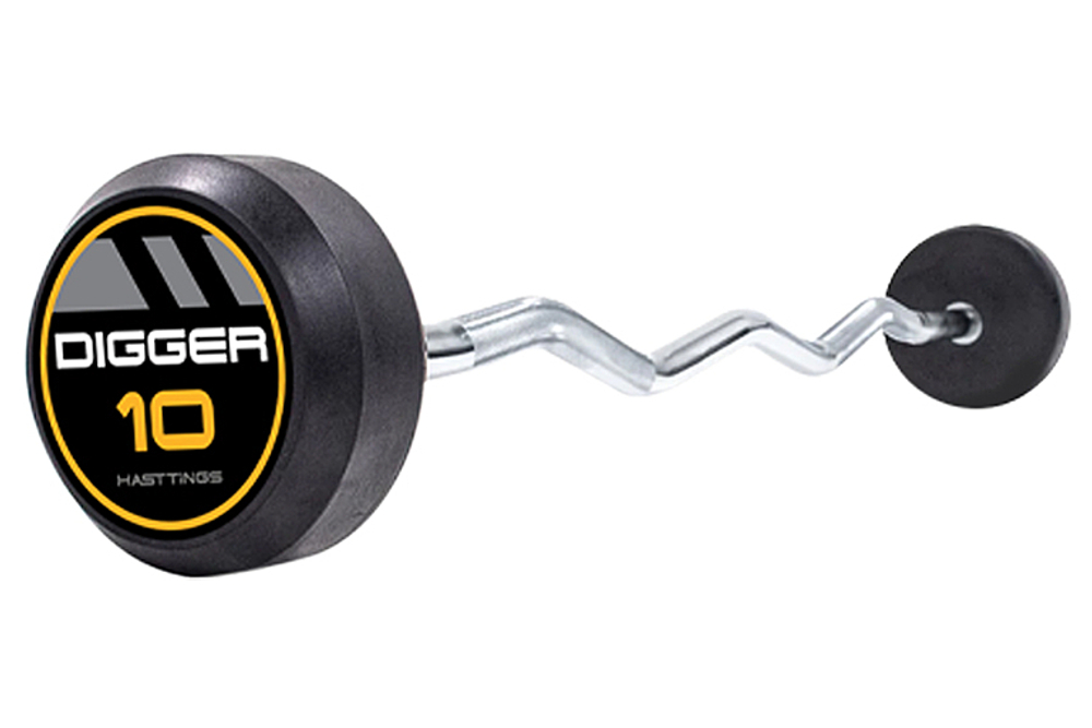 Комплект изогнутых фиксированных обрезиненных штанг 5 шт от 10 до 30кг