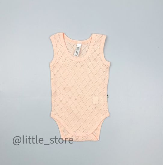 Боди ажурное без рукавов, Персиковое