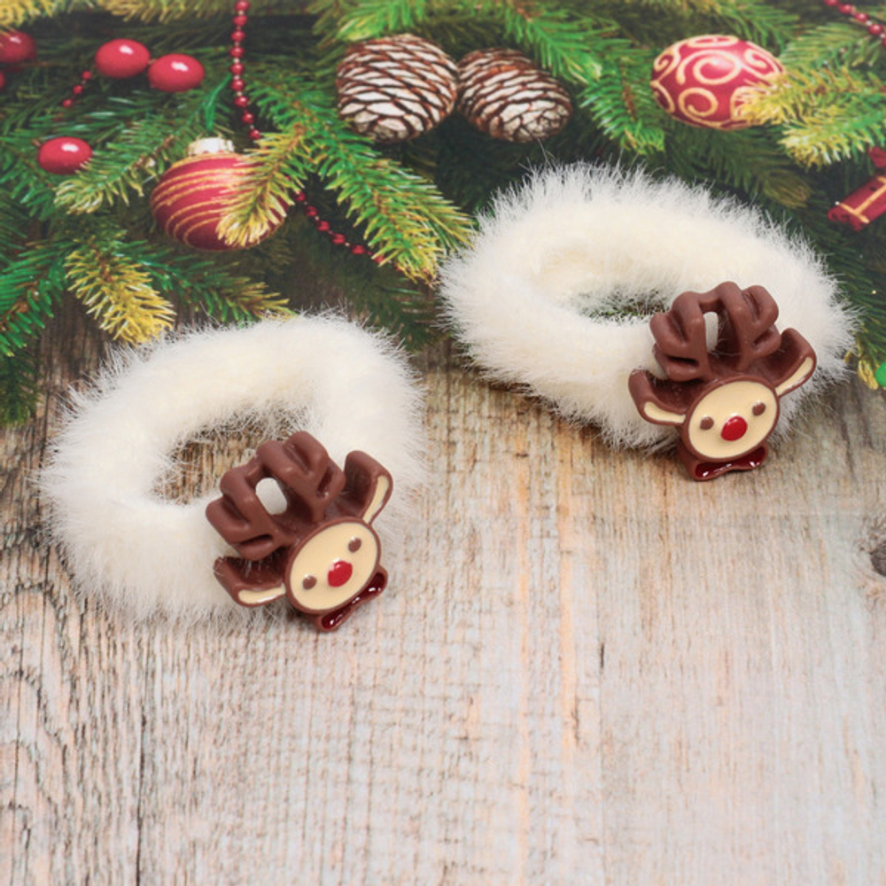 Резинки для волос детские 2шт «КАРОЛИНА - Олень», цвет как на фото, 4.5*5см