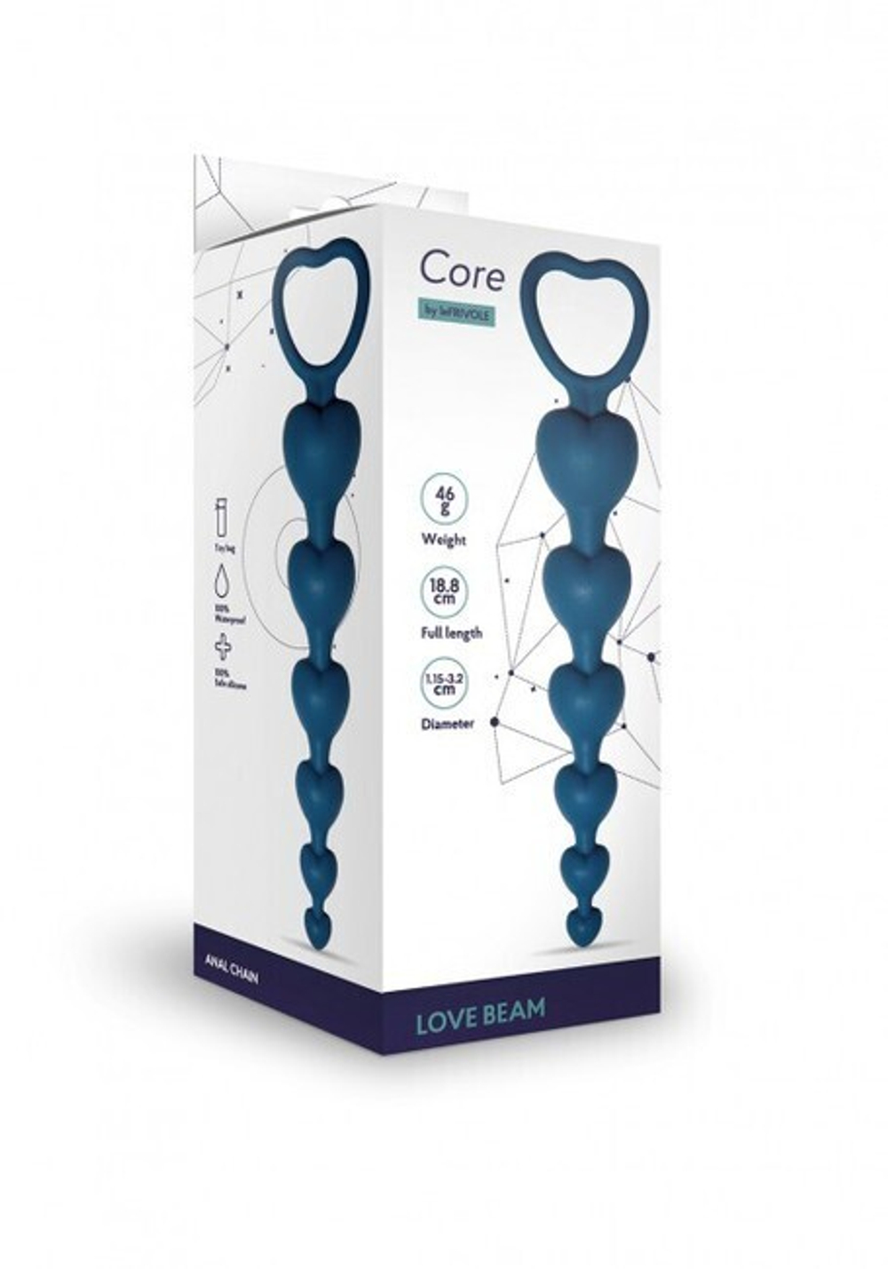 Анальная цепочка Love Beam (кобальт) (Цвет: кобальт)