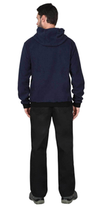 Толстовка флисовая синяя с капюшоном