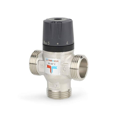 Клапан термостатический смесительный Varmega VM18103 - 1" (НР, PN10, регулировка 30-65°C, KVS 2.5)