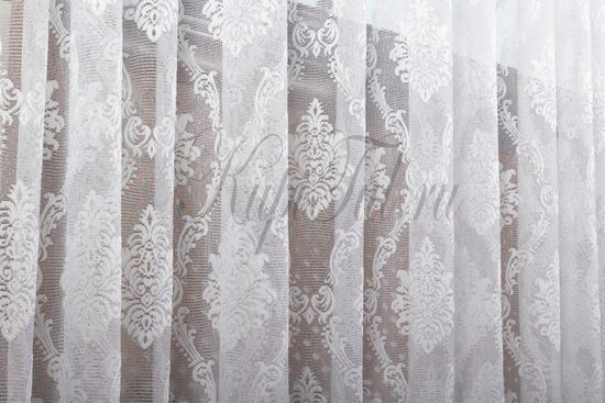 Штора Корона (белый жаккард ришелье)