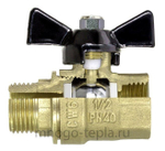 Кран шаровый латунный 3/4" вн/нар бабочка, полный проход TIM DE1218