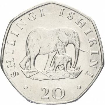 20 шиллингов 1990-1992 Танзания