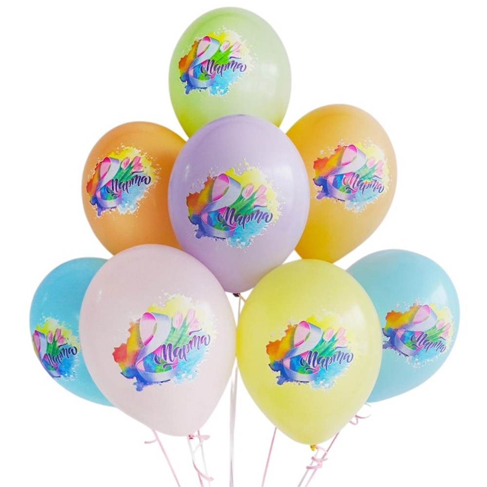 Шар воздушный с рисунком 8 Марта 14"/35 см