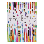 Пакет подарочный "Happy Birthday" 44*31*12см, тисн.золот,ручки-шнурок