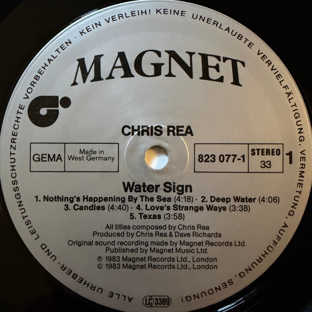 Chris Rea ‎– Water Sign (Германия 1983г.) Т