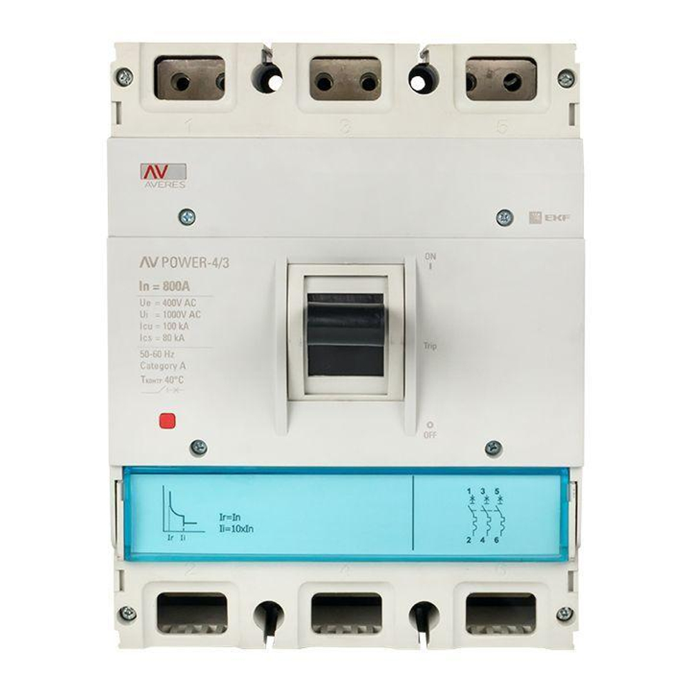 Выключатель автоматический 800А 35кА AV POWER-4/3 TR EKF mccb-43-800-TR-av