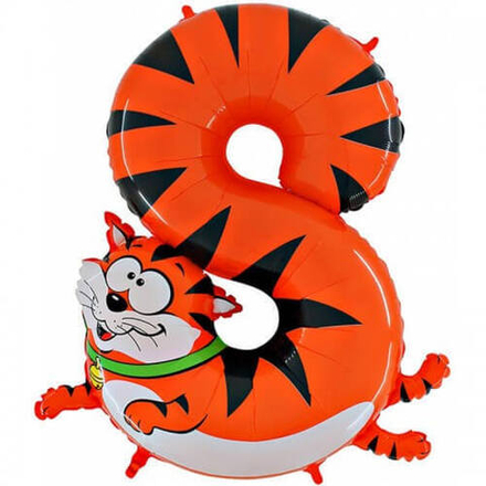 Воздушный шар цифра 8 кот