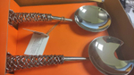Mukul Goyal Ложки для салата решетчатые (набор 2 шт.) Mukul Goyal Lattice Spoons Nickel Plated Brass & Stainless Steel (set of 2) MG044