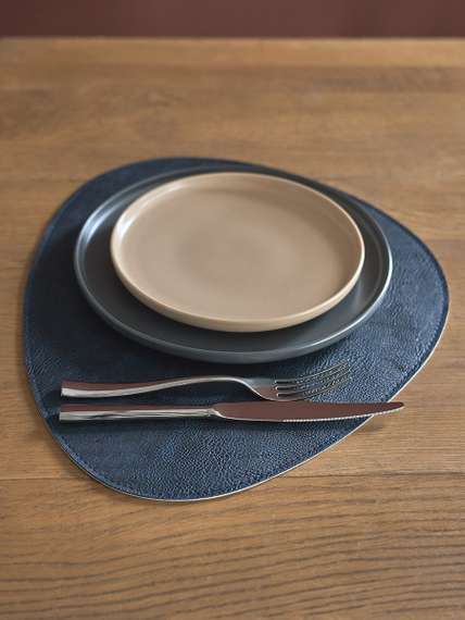 Набор из 2-х двухсторонних сервировочных салфеток drop, 33х41 см, синий/светло-серый