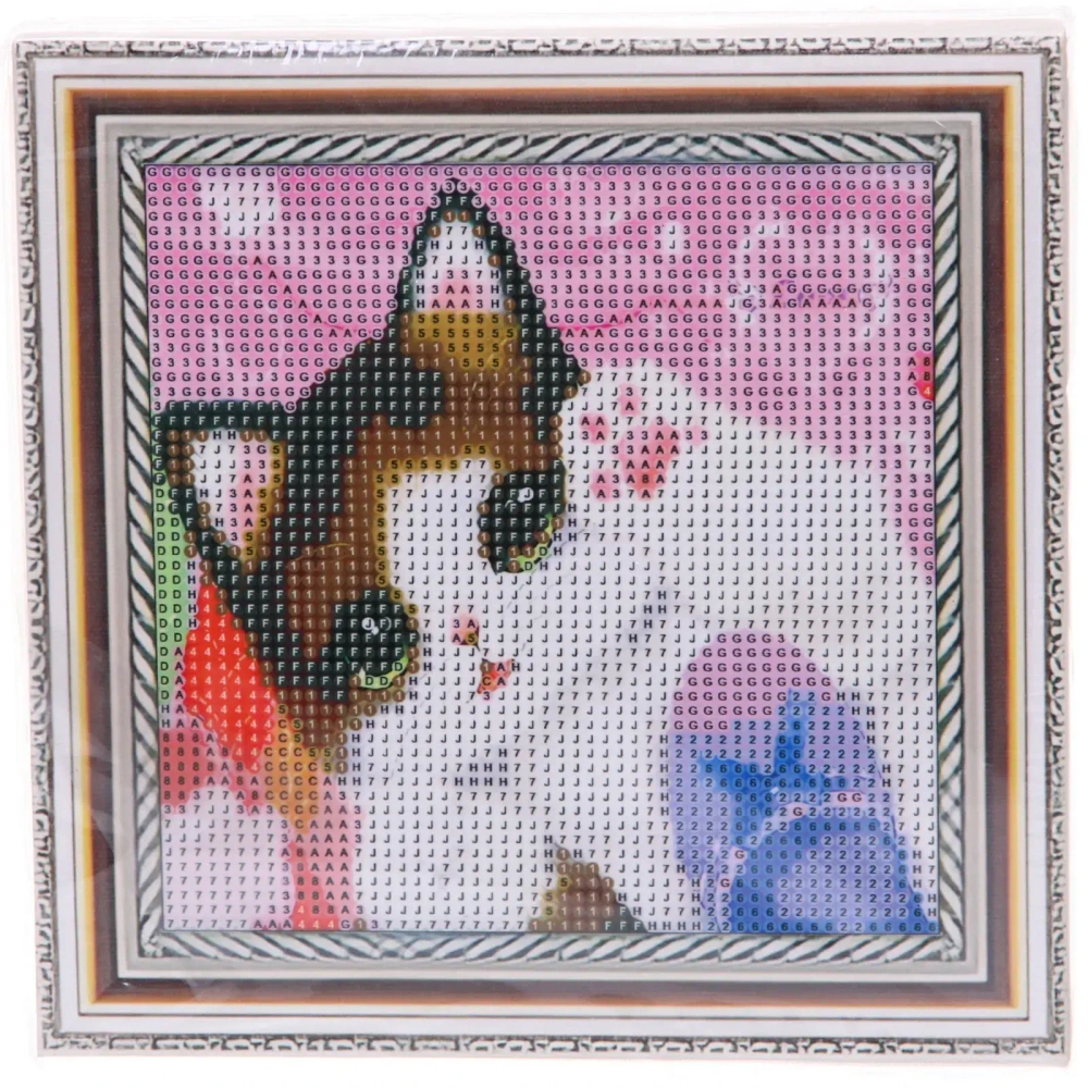 Алмазная мозаика на подрамнике с полным заполнением «МИР ЯРКИХ КРАСОК», котик Айки, 20*20см