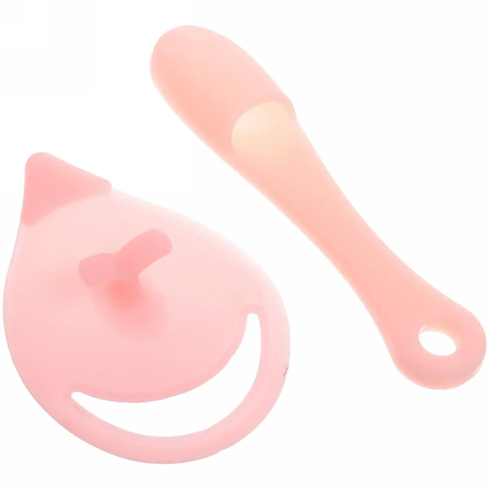 Набор для умывания лица 2 шт «La Belle», спонж и кисть с ручкой, цвет розовый, Размер спонжа 8*5,5см, щеточка 10,5*2,2см, размер упаковки 16*9,5см