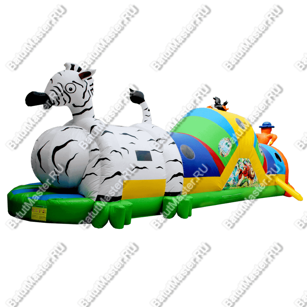 Коммерческий надувной батут "Тоннель зебра"