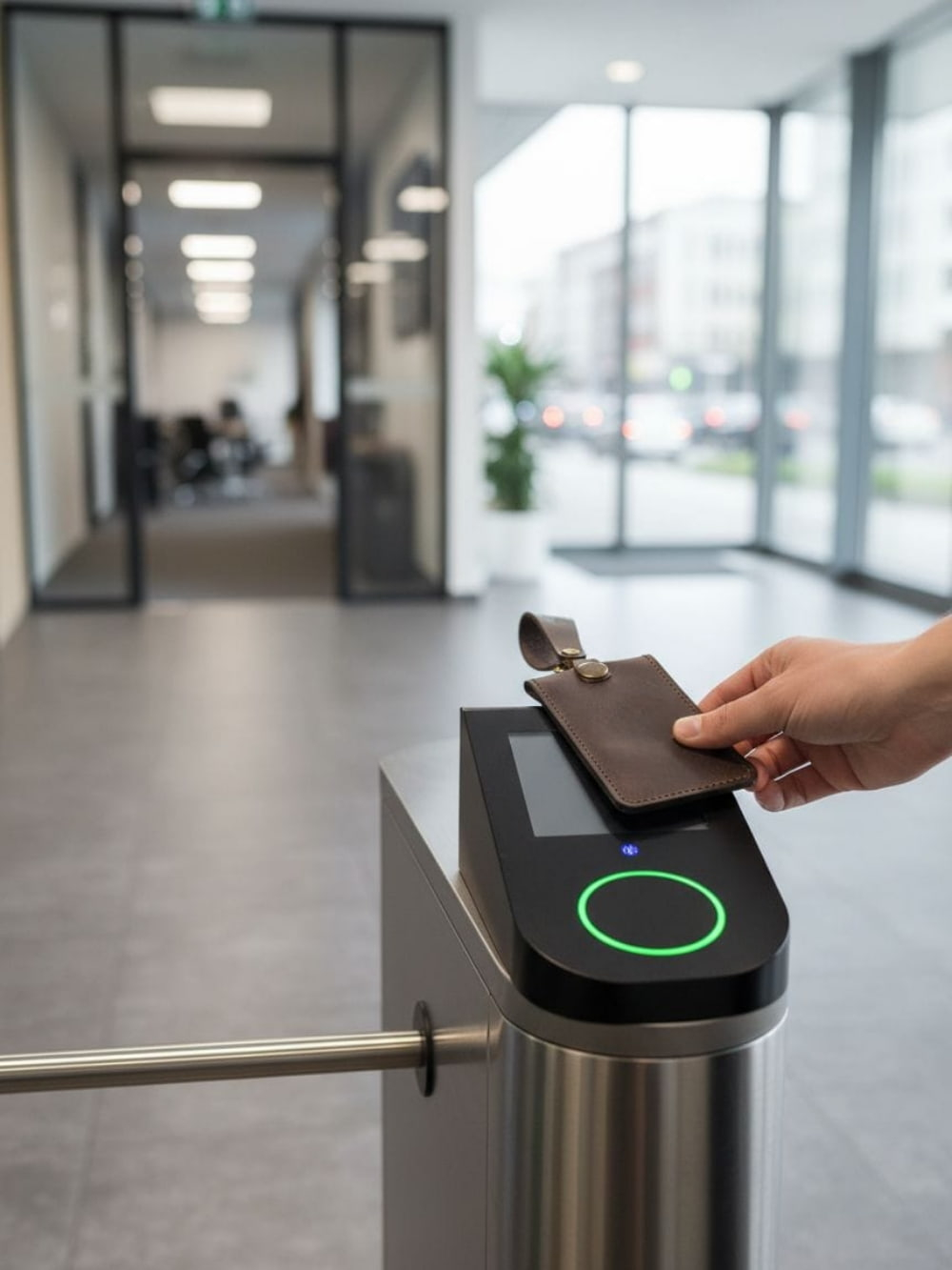 Бейдж для пропуска из натуральной кожи (тёмно-коричневый)