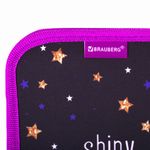 Пенал BRAUBERG, 1 отделение, 2 откидные планки, полиэстер, 21х14 см, "Shiny star", 270312