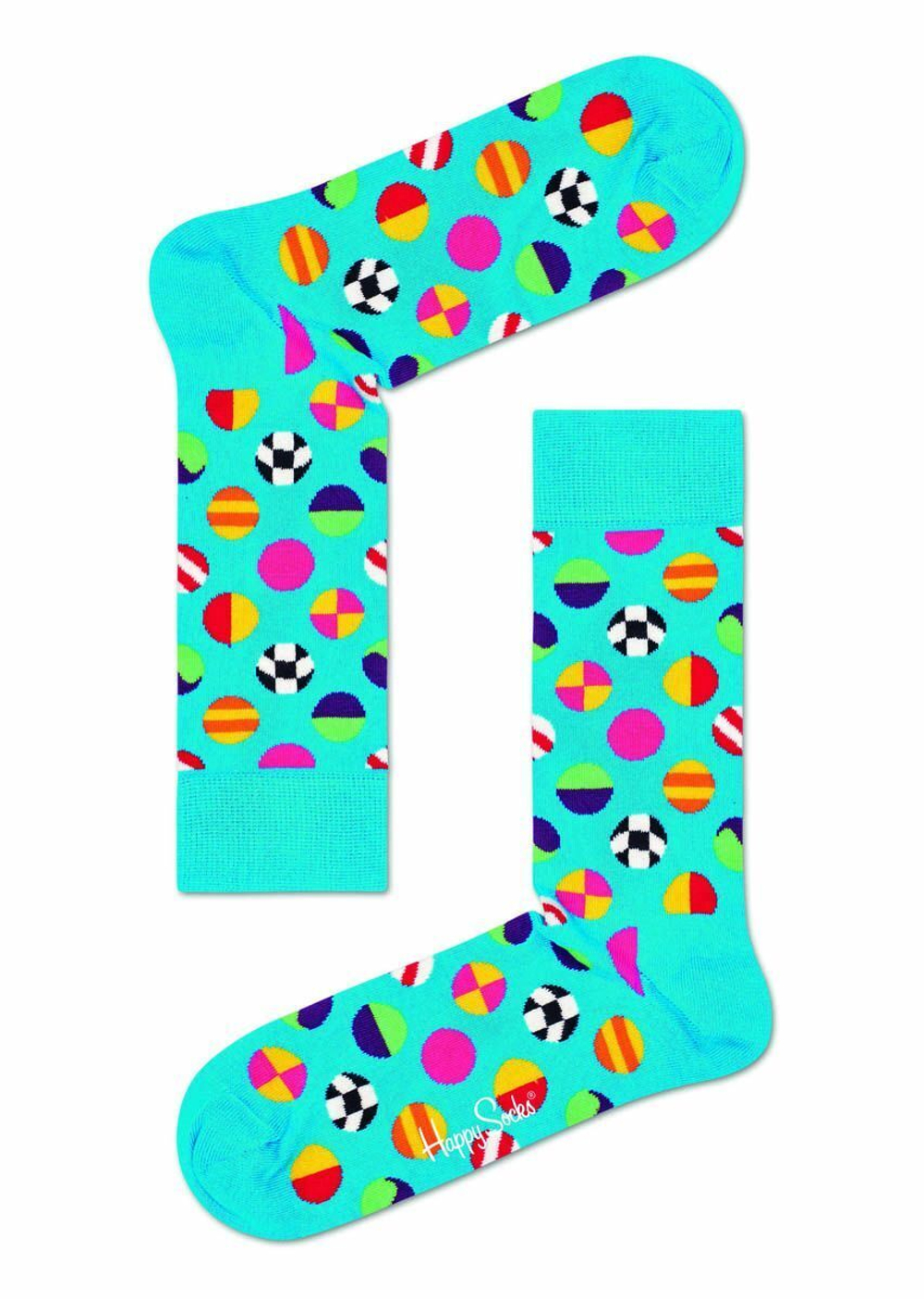 Яркие носки унисекс Clashing Dot Sock с мячиками (Размер: 29) (Цвет: аквамариновый)