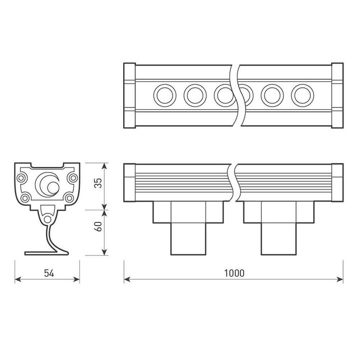 Прожектор светодиодный Arlight 36W 3000K AR-Line-1000L-36W-220V Warm 024306