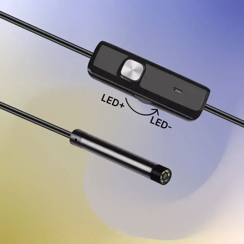 Видеоэндоскоп для смартфона с гибкой камерой, для компьютера, зонд с камерой для труднодоступных мест 1,5 метра