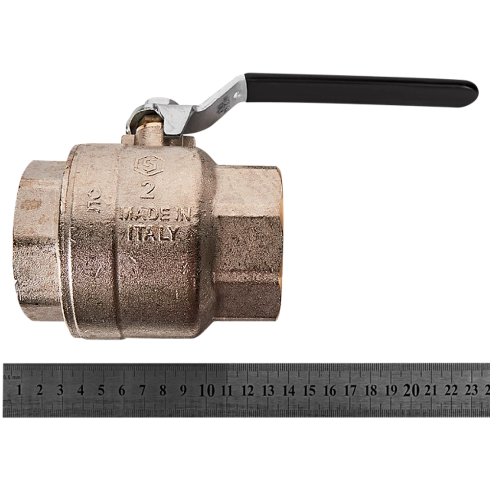 Кран шаровой полнопроходной STOUT - 2" (ВР/ВР, PN40, Tmax 150°C, ручка-рычаг черная)