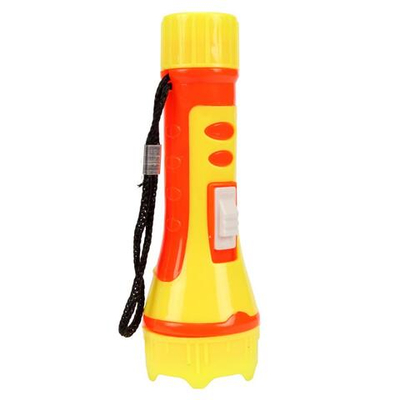 Фонарик пластиковый брелок 10 см, 4 цвета микс, с-30979