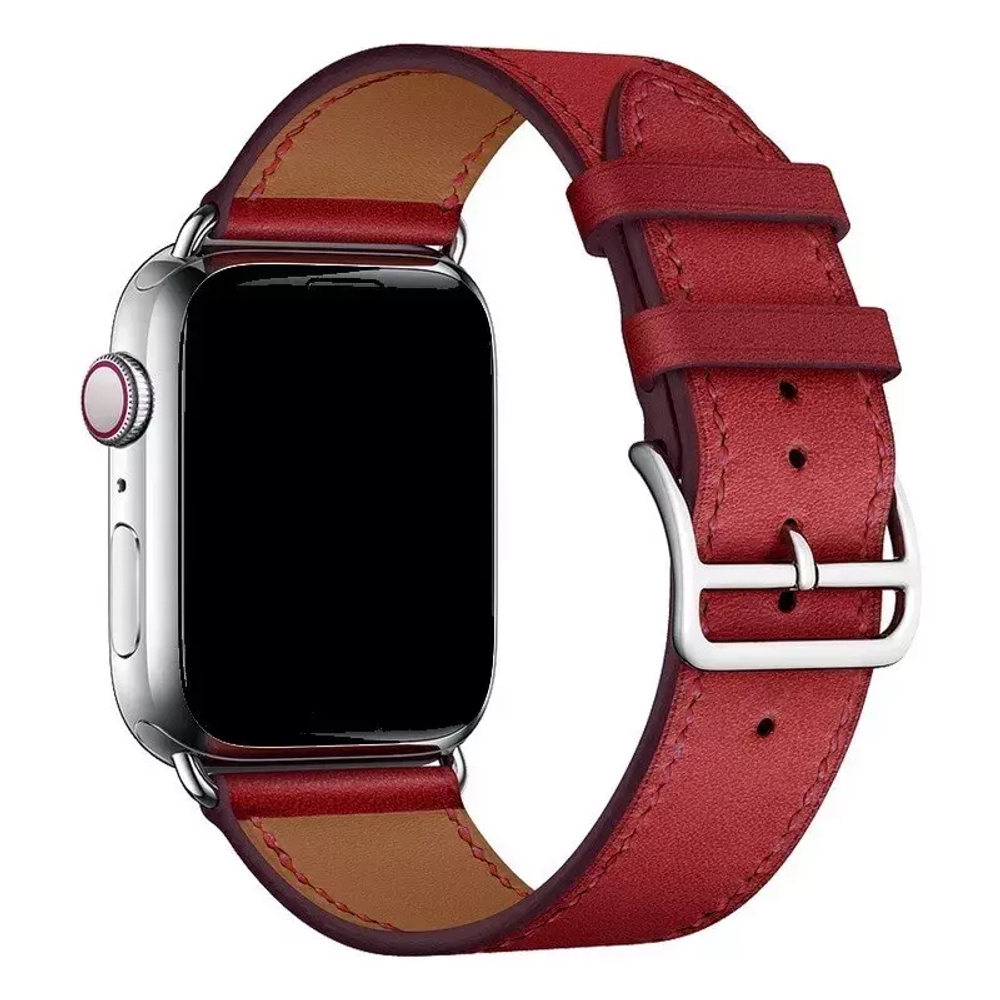 Браслет-ремешок для Apple Watch L-shaped leather strap (23003-RD) red