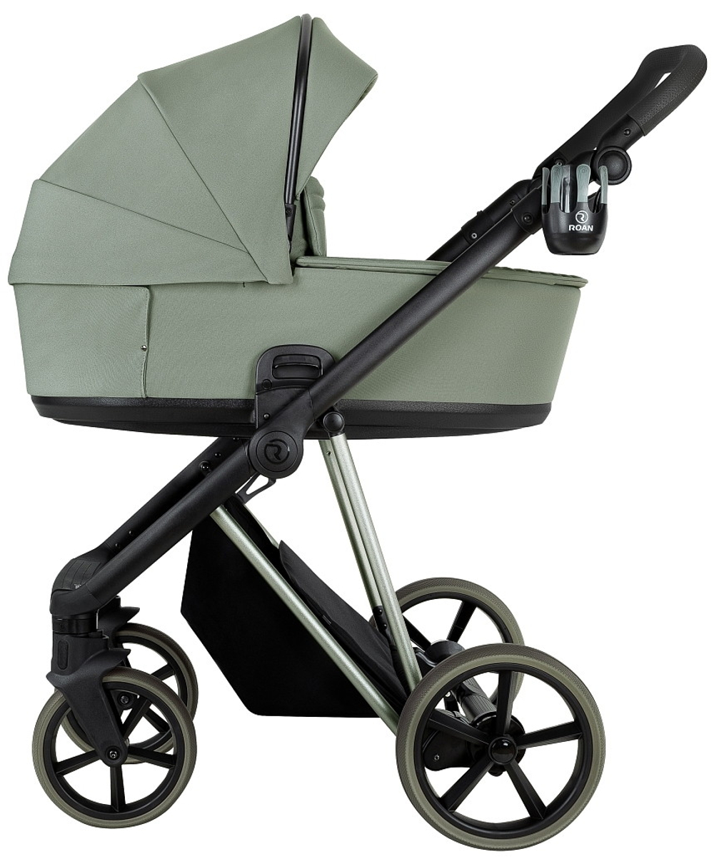 Детская коляска Roan Sol Vintage Luxury 2.0 3 в 1 с автокреслом Pituso Santiso Pro VIN 02/SG Sage Green/Sage/руч.Black