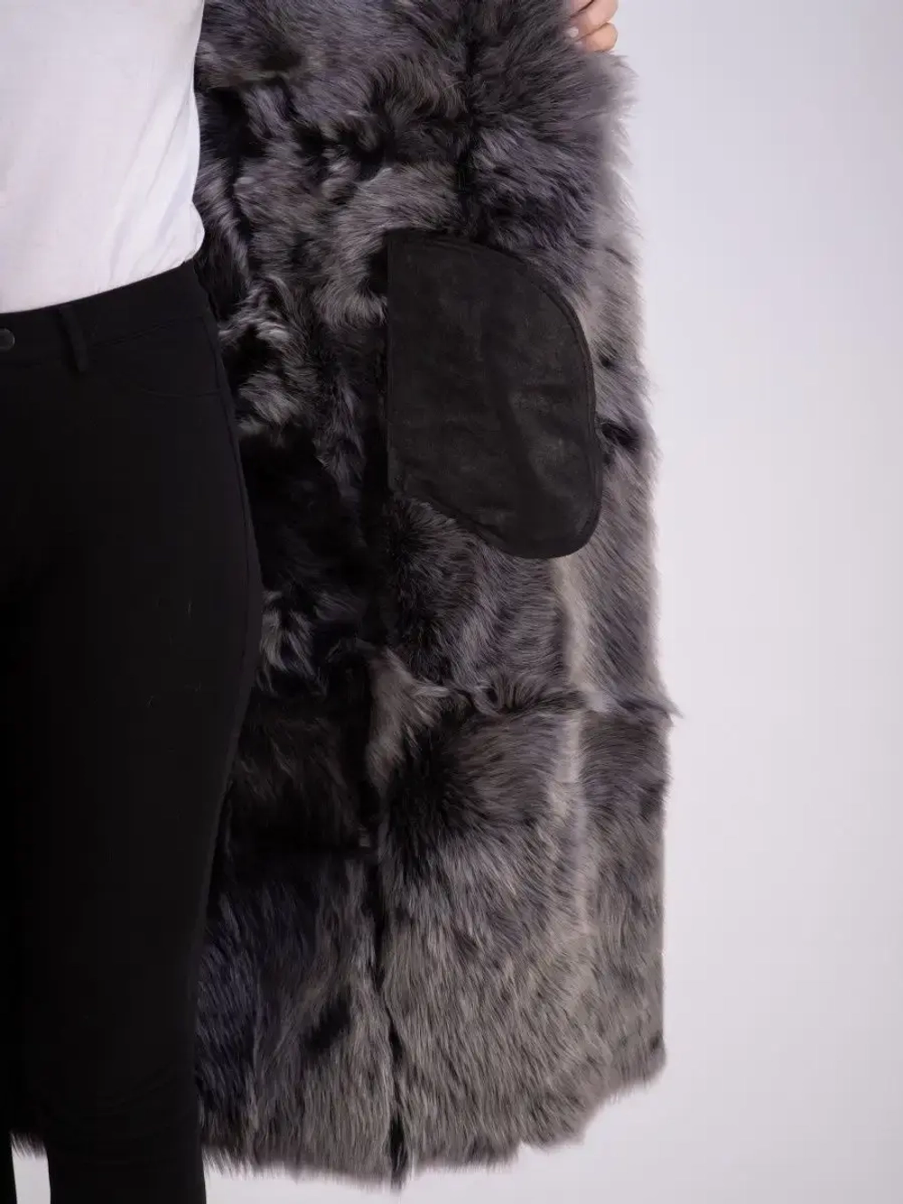 Дубленка натуральная с капюшоном длинная Турция