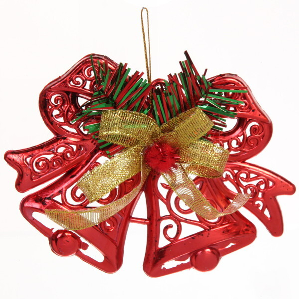 Украшение новогоднее «Колокольчики резные» 13*10 см, Красный