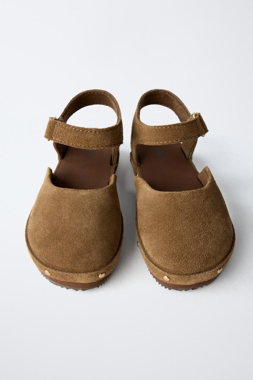 ZARA КОЖАНЫЕ САБО, КОРИЧНЕВЫЙ