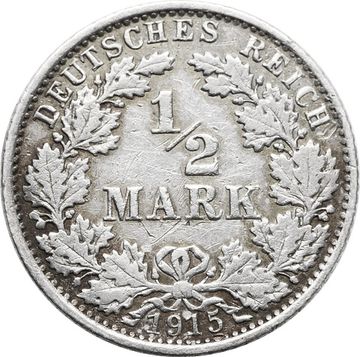 1/2 марки 1915 Германская империя "E"