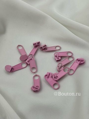 Собачка / бегунок для молнии розовый 6,5 мм