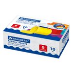 Краски акриловые для рисования и хобби BRAUBERG 6 цветов по 10 мл, 191599