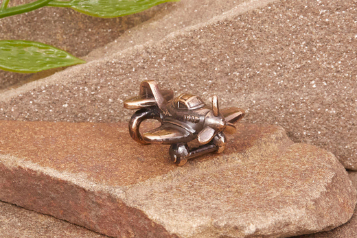 Бусина на темляк Самолет от мастерской Крымская бронза