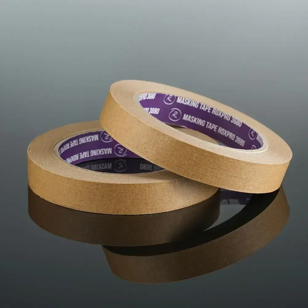 Скотч малярный, Малярная лента для авто ROXPRO 3680, коричневая, 18мм х 40м 1 шт.