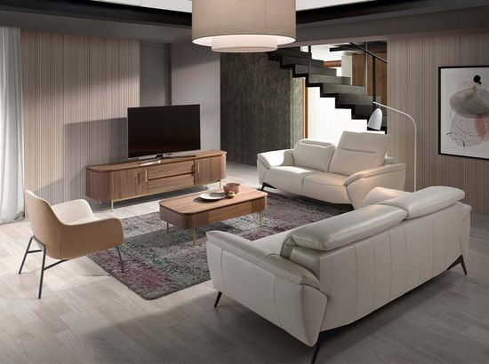 Кресло 5099/A226 с обивкой из ткани и экокожи Испания 