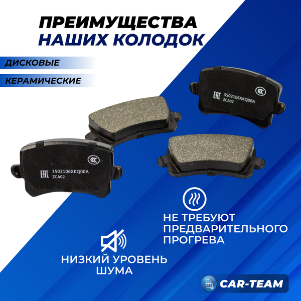 Колодки тормозные задние (керамические) Haval F7, F7X, Great Wall (арт. ZCP-0539)