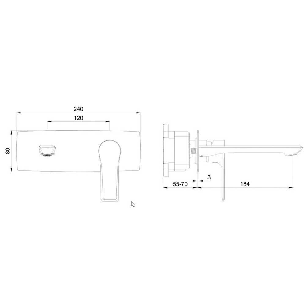 Смеситель для раковины встраиваемый WONZON & WOGHAND BRILLIANT, Темный графит (WW-88869079-BGM)