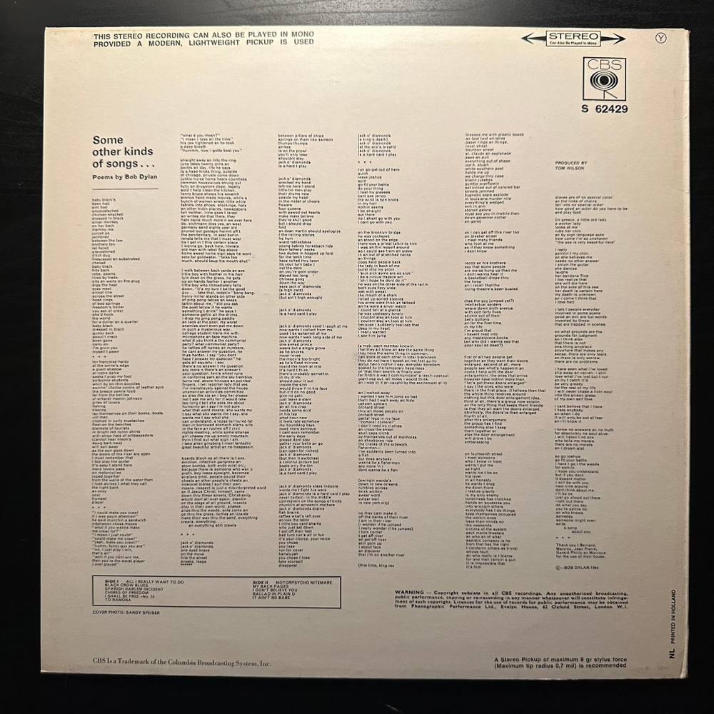 Bob Dylan - Another Side Of Bob Dylan (Голландия 1967г.)