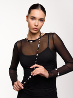 Сотуар "Chess queen" с черным агатом Silver