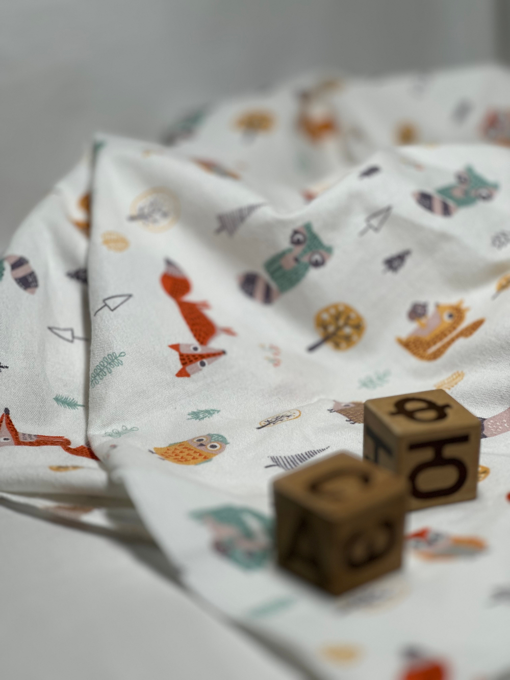 Пеленка Зверята в лесу фланель RinaAmari