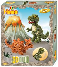 Hama Набор термомозаики Midi 2500 шт + Динозаврики 3D (3250)