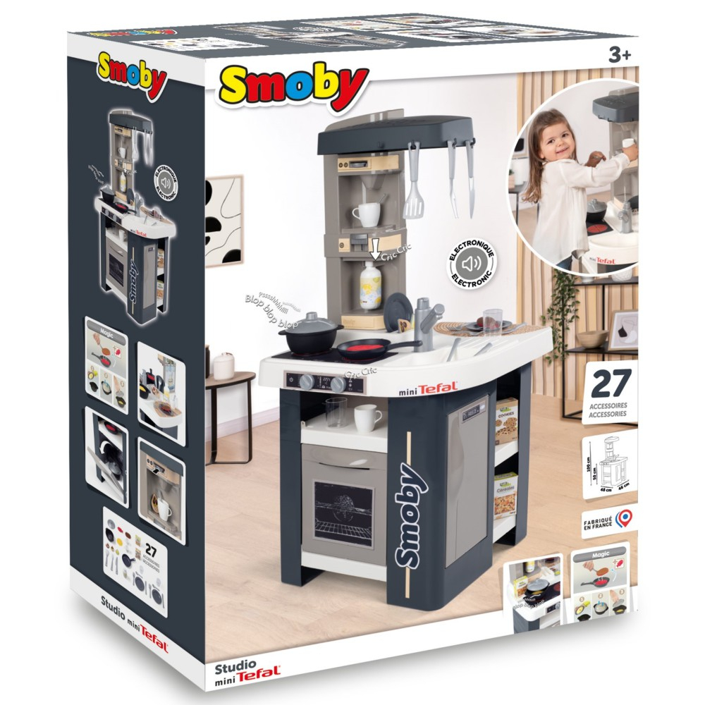 Детская электронная кухня Smoby MiniTefal Studio 311056 с 27 аксессуарами от 3 лет — фото 1