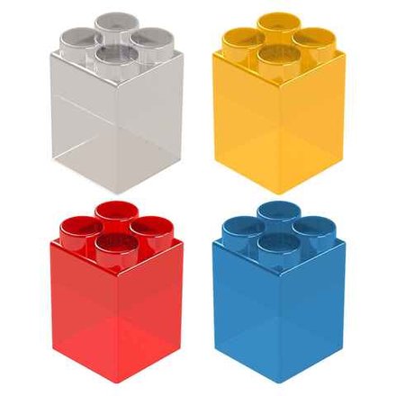 Элемент прозрачный высокий 6x6x10 см для GigaBloks 5"