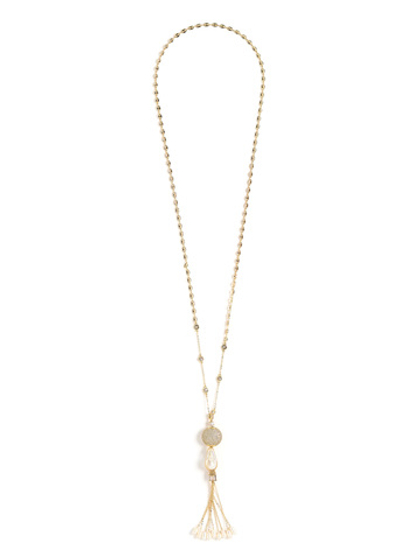 Колье "Round Shine Brush Pearl" Gold