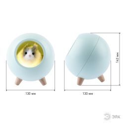 Ночник - светильник светодиодный ЭРА NLED-468-1W-GR хомяк зеленый | Ночники