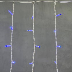 Светодиодная бахрома с колпачком 3,2*0,9 м., 168 синих LED ламп, каучуковый белый провод, LTC (LL168-8-2B)