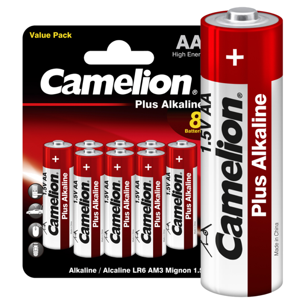Элемент питания алкалиновый AA/LR6 1.5В Plus Alkaline LR6-BP8 BL-8 (блист.8шт) Camelion 14133 Элемент питания алкалиновый AA/LR6 1.5В Plus Alkaline LR6-BP8 BL-8 (блист.8шт) Camelion 14133